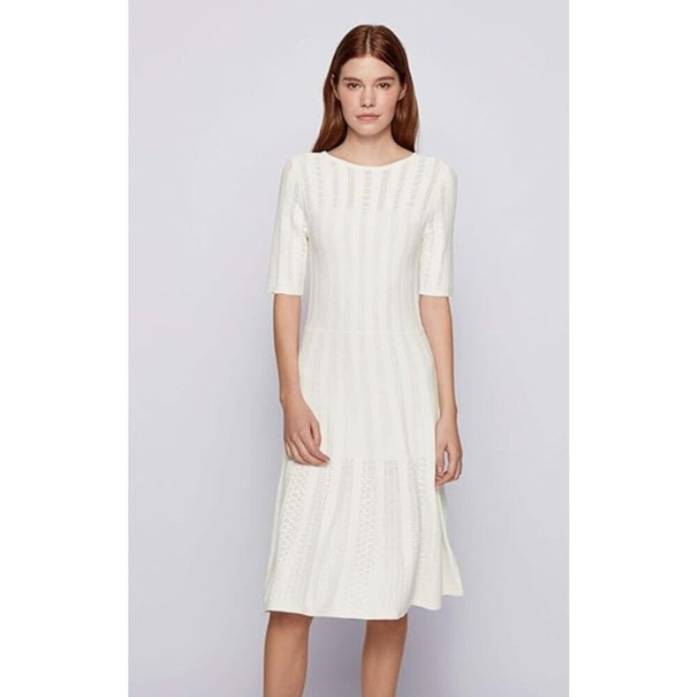 NWOT Hugo Boss C Feli Pointelle knit dress size XS